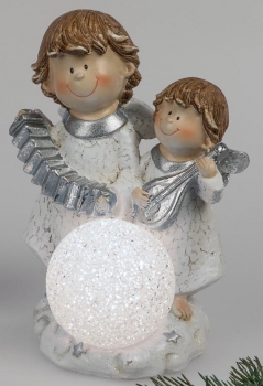formano Schutzengel Weihnachtsengel mit LED Dekokugel, 21 cm