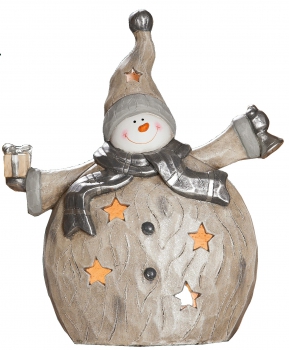 GILDE Windlicht Schneemann, 15x36x42 cm