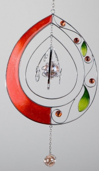 Moderner Dekohänger Tiffany Tropfen rot, 30 cm