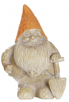 lustiger Gartenzwerg mit Schaufel und Mütze Deko-Figur-Garten Sommerdeko Frühjahrsdeko Gartendeko Gartenfigur Innen und Außen 20 cm