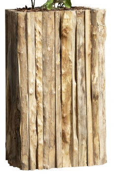 rustikaler Blumenkübel aus Holz Blumenkasten Pflanzenkasten Blumentopf Pflanzengefäß XXL Blumentrog Pflanzentrog 35x35x80cm