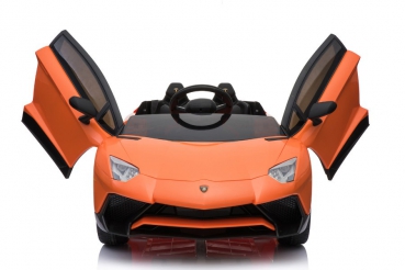 Kinderfahrzeug - Elektro Auto "Lamborghini Aventador SV" - lizenziert - 12V7AH, 2 Motoren- 2,4Ghz Fernsteuerung, MP3, Ledersitz+EVA