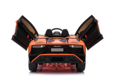 Kinderfahrzeug - Elektro Auto "Lamborghini Aventador SV" - lizenziert - 12V7AH, 2 Motoren- 2,4Ghz Fernsteuerung, MP3, Ledersitz+EVA