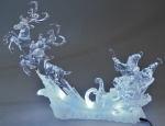 LED Rentier mit Schlitten und Santa aus Acryl, 45 cm