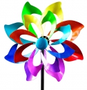 XXL Windrad für den Garten aus Metall Blume Windräder Windspiel Windmühle doppelt lila/blau/rot/grün - 166cm Groß